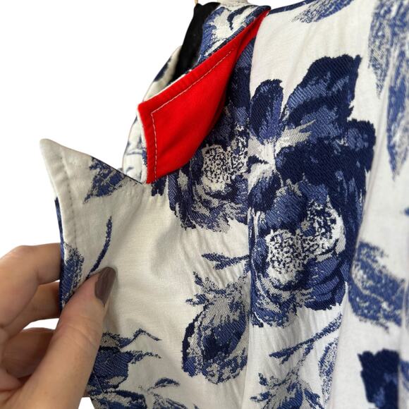 NWT Eva Mendes New York & Co. White + Blue Floral A-Line Dress + Blazer Size 16 - Picture 10 of 11